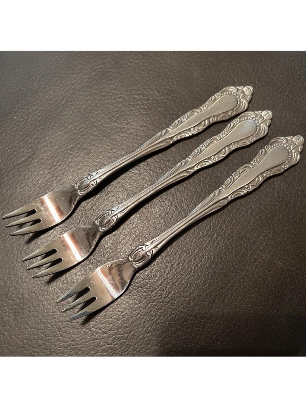 Vintage Utica Stainless Steel Cocktail Seafood Appetuer Forks Lot Set of 3 Mini